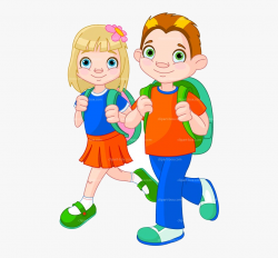 School Kids Going To Clipart Free Best Transparent - Student ...
