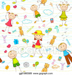 EPS Illustration - Kid birthday background. Vector Clipart ...
