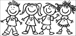 Preschool clip art kids we coloring page wecoloringpage - WikiClipArt