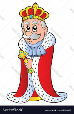 King holding sceptre