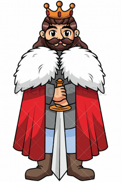 Brave Warrior King With His Sword | Crown illustration ...