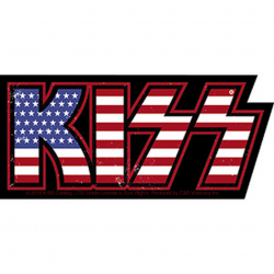 KISS USA Flag Logo Sticker