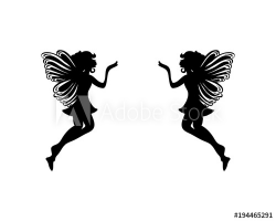 Flying Fairy Kiss Long Distance Sign Symbol Silhouette Logo ...