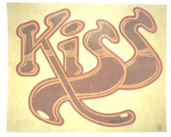Details about KISS LOGO VINTAGE 1970\'s GLITTER T-SHIRT TEE SHIRT IRON-ON  TRANSFER #462