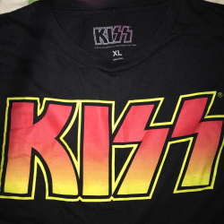 Kiss Original Classic Logo Band Signature T Shirt