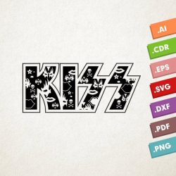 KISS logo - SVG Vector file. Kiss makeup mask. Instant ...