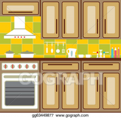Vector Clipart - Kitchen furniture. Vector Illustration ...