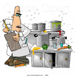 Cuisine Clipart of a White Food Health Inspector Inspecting ...