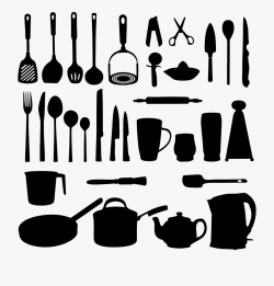Clipart Kitchen Utensils Silhouette - Kitchen Utensils ...