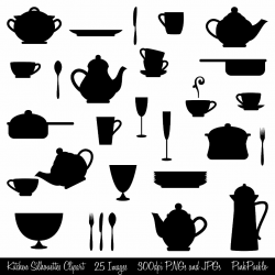 Kitchen Silhouettes Clipart Clip Art, Cooking Clipart Clip ...