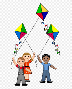 Kite Clip Art Children - Children With Kites Clipart - Png ...