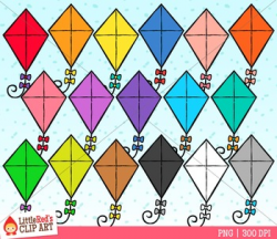Rainbow Kites Clipart