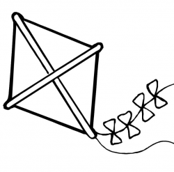 Kite Black And White Clipart | Free download best Kite Black ...