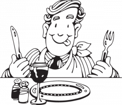 348GA - Man with knife and fork ready to eat | Clipart ...