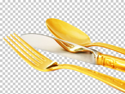 Knife Fork Spoon Cutlery, Gold spoon PNG clipart | free ...