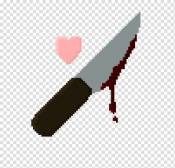 Pixel art Digital art, bloody knife transparent background ...
