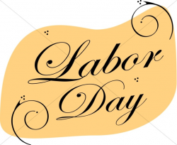 Labor Day with Swirls | Labor Day Clipart