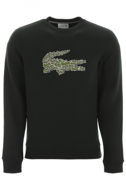 Details about NEW Lacoste maxi logo sweatshirt SH8552 00 Black AUTHENTIC NWT