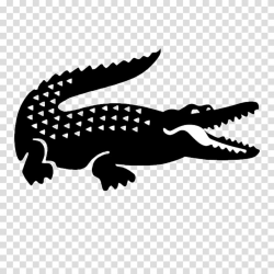 Black crocodile illustration, T-shirt Lacoste Logo Supreme ...