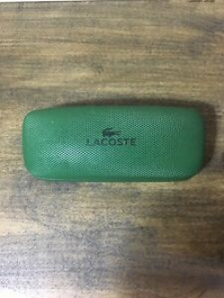 Details about Lacoste Sunglasses/Eyeglasses Green Clamshell Faux Leather  Hard SUNGLASSES Case