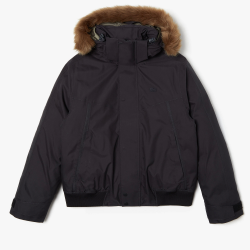 Men\'s Detachable Faux Fur Hood Short Quilted Parka