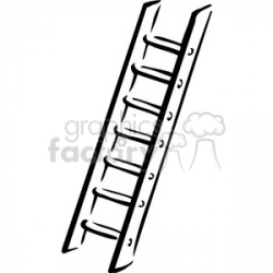 black and white ladder clipart. Royalty-free clipart # 384919