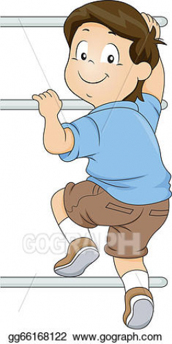 Vector Illustration - Kid boy climbing a monkey bar. Stock ...