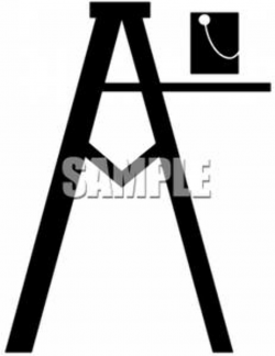 Silhouette of a Ladder and a Can of Paint - Royalty Free ...