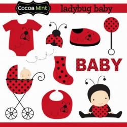Baby Ladybug Clipart. | Cake/Cupcake Toppers | Baby clip art, Baby ...