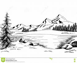 Lake clipart black and white 3 » Clipart Station