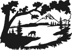 lake scene drawing - Google Search | Silhouette clip art ...