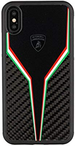 Automobili Lamborghini SC D2 Genuine Carbon Fiber Case for iPhone X/ XS  (Black)