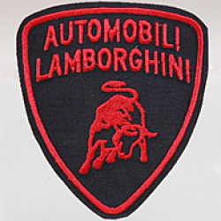 Automobili Lamborghini Emblem Patch (Black Base/Red Logo ...