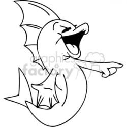 a girl fish laughing clipart. Royalty-free clipart # 377467