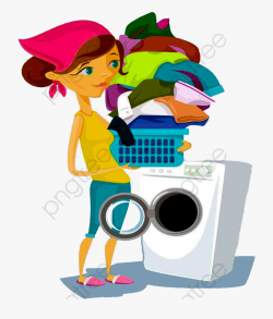 Laundry Clothes - Clipart Washing Machine Png , Transparent ...