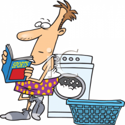 Cartoon of a Man Washing His Laundry | Cartoon people ...