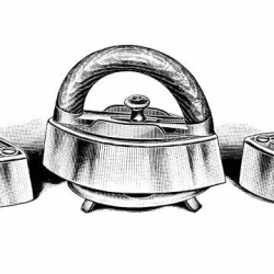 vintage laundry clipart, old fashioned iron image, antique ...