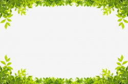 Green Leaves Border, Leaf, Frame, Up And Down PNG ...