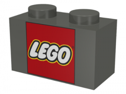 BrickLink - Part 3004px8 : Lego Brick 1 x 2 with Lego Logo ...