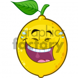 Royalty Free RF Clipart Illustration Happy Yellow Lemon Fruit Cartoon Emoji  Face Character With Laughing Expression Vector Illustration Isolated On ...