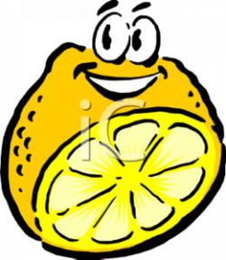 A Smiling Lemon Half - Royalty Free Clipart Picture