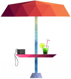Lemonade and Camera under beach umberlla vector clipart ...