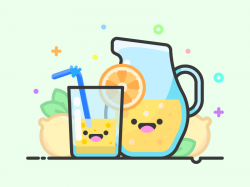 Lemonade Kawaii Icon by Boris Garic
