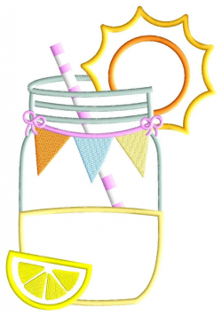 Mason Jar of Lemonade Applique Design - Instant Download ...