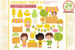 Lemonade clipart, Lemonade Stand clip art, pink lemonade art