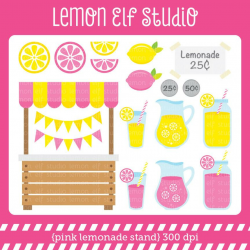 Pink Lemonade Stand-Digital Clipart (LES.CL15)