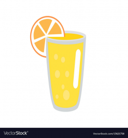 Lemonade with orange slice in glass