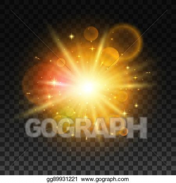 Vector Clipart - Luminous bright light flash with lens flare ...