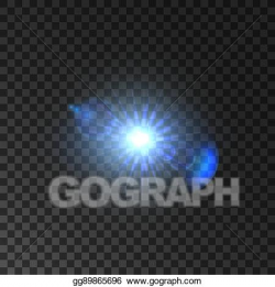 Vector Stock - Shining light of star with lens flare effect ...