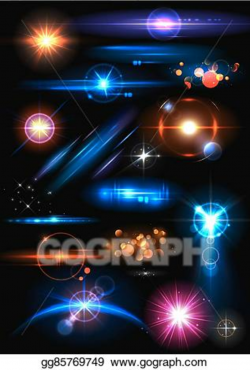 Clip Art Vector - Realistic lens flare and light effect ...